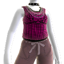 Camisa Preta de Rede e Colares