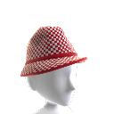 Chapéu com Padrão de Xadrez Vermelho