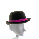 Black and Pink Bowler Hat