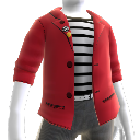 Red Blazer with Striped Shirt